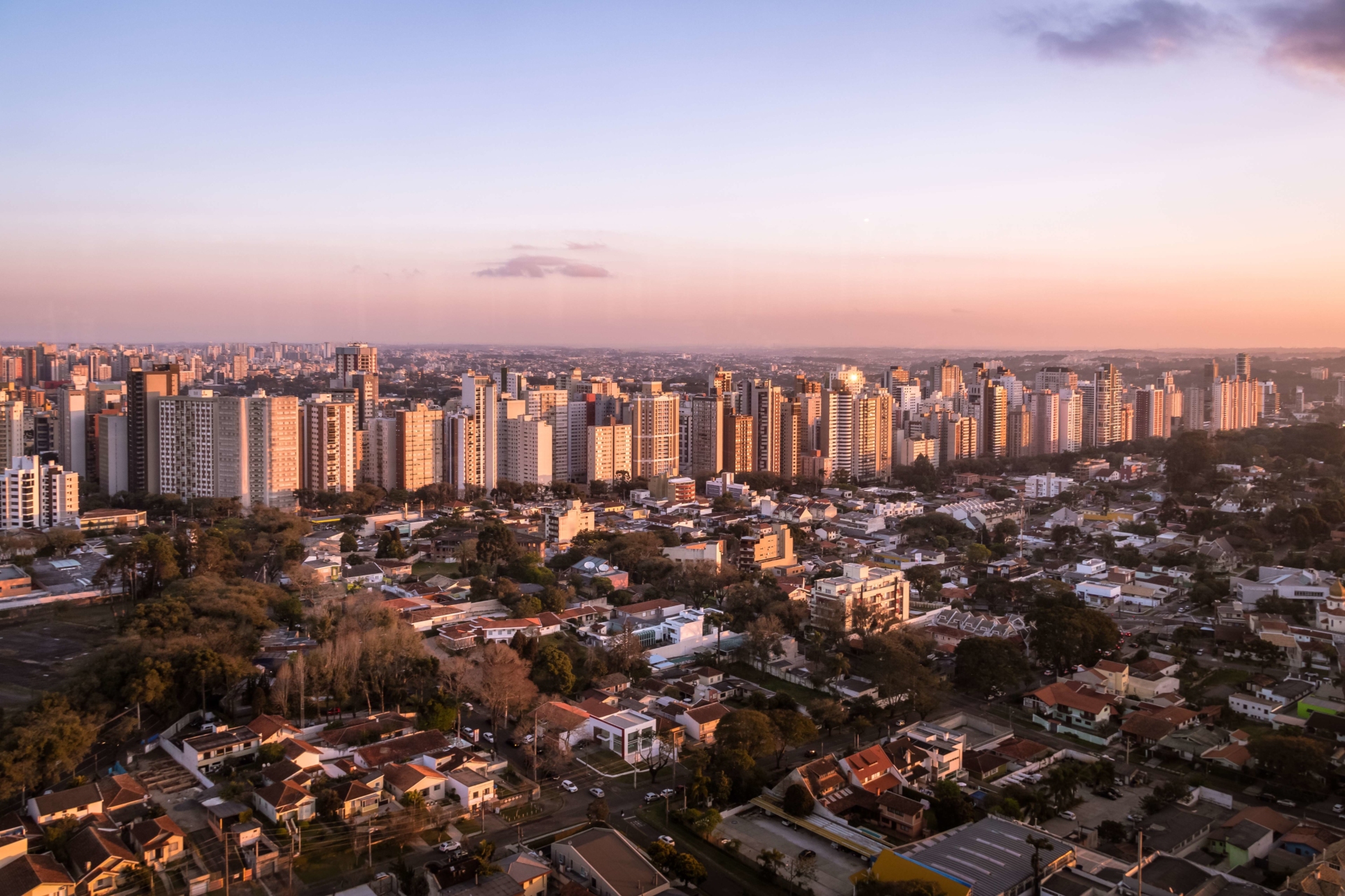 Vue aérienne de Curitiba au Brésil